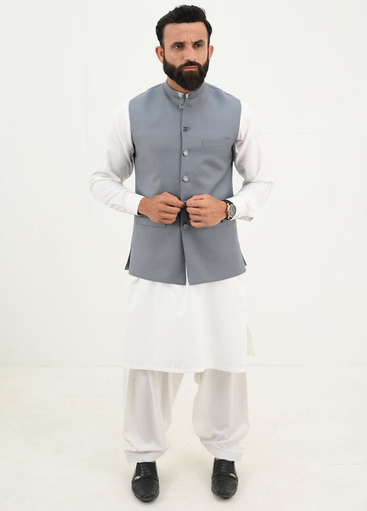 Ethnic Wear by Alif Yay Pret Plain Blended Waistcoat AY-038