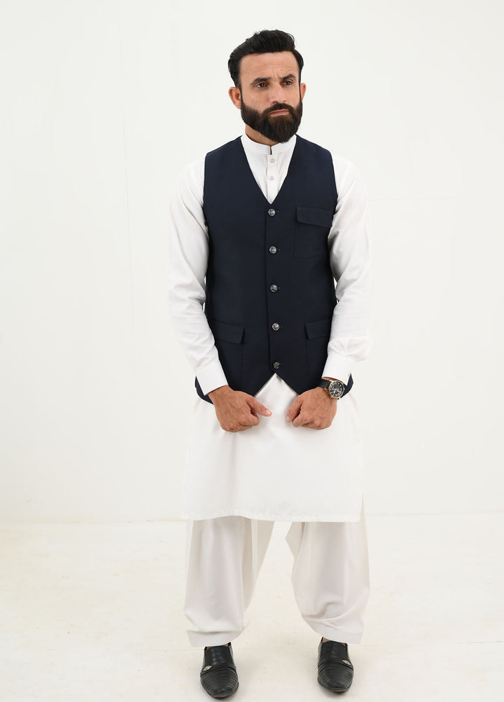 Ethnic Wear by Alif Yay Pret Plain Blended Waistcoat AY-040