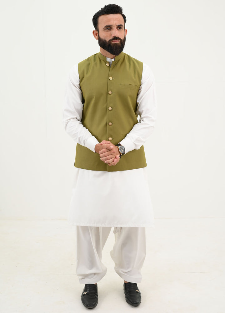 Ethnic Wear by Alif Yay Pret Plain Blended Waistcoat AY-041