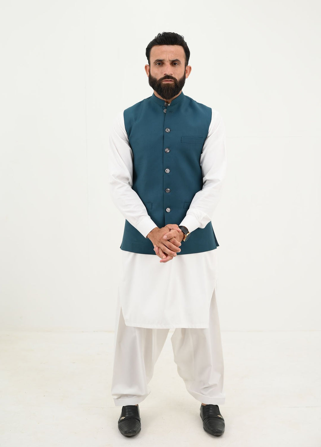 Ethnic Wear by Alif Yay Pret Plain Blended Waistcoat AY-042