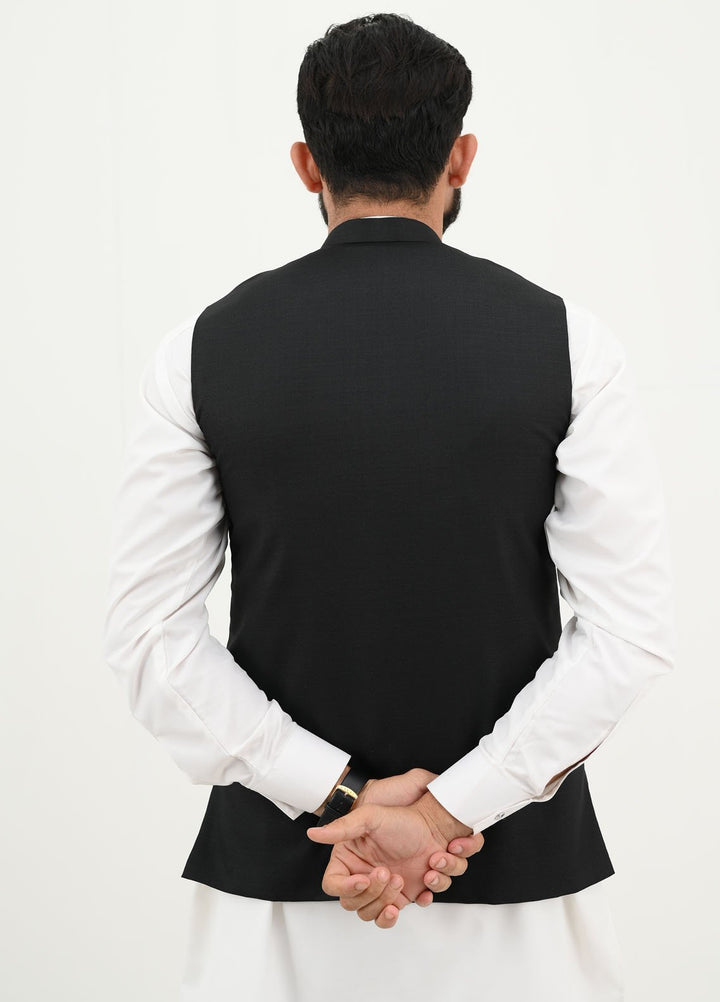 Ethnic Wear by Alif Yay Pret Plain Blended Waistcoat AY-043