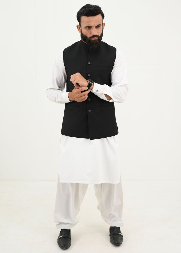 Ethnic Wear by Alif Yay Pret Plain Blended Waistcoat AY-044