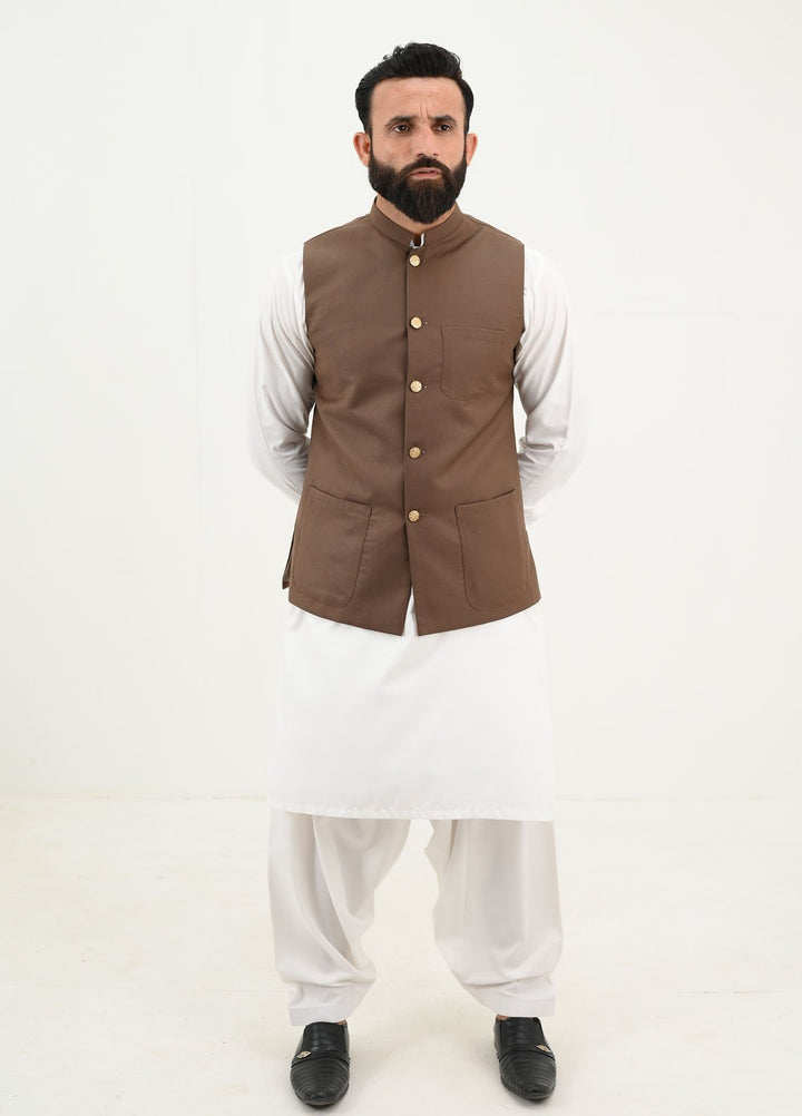 Ethnic Wear by Alif Yay Pret Plain Blended Waistcoat AY-048