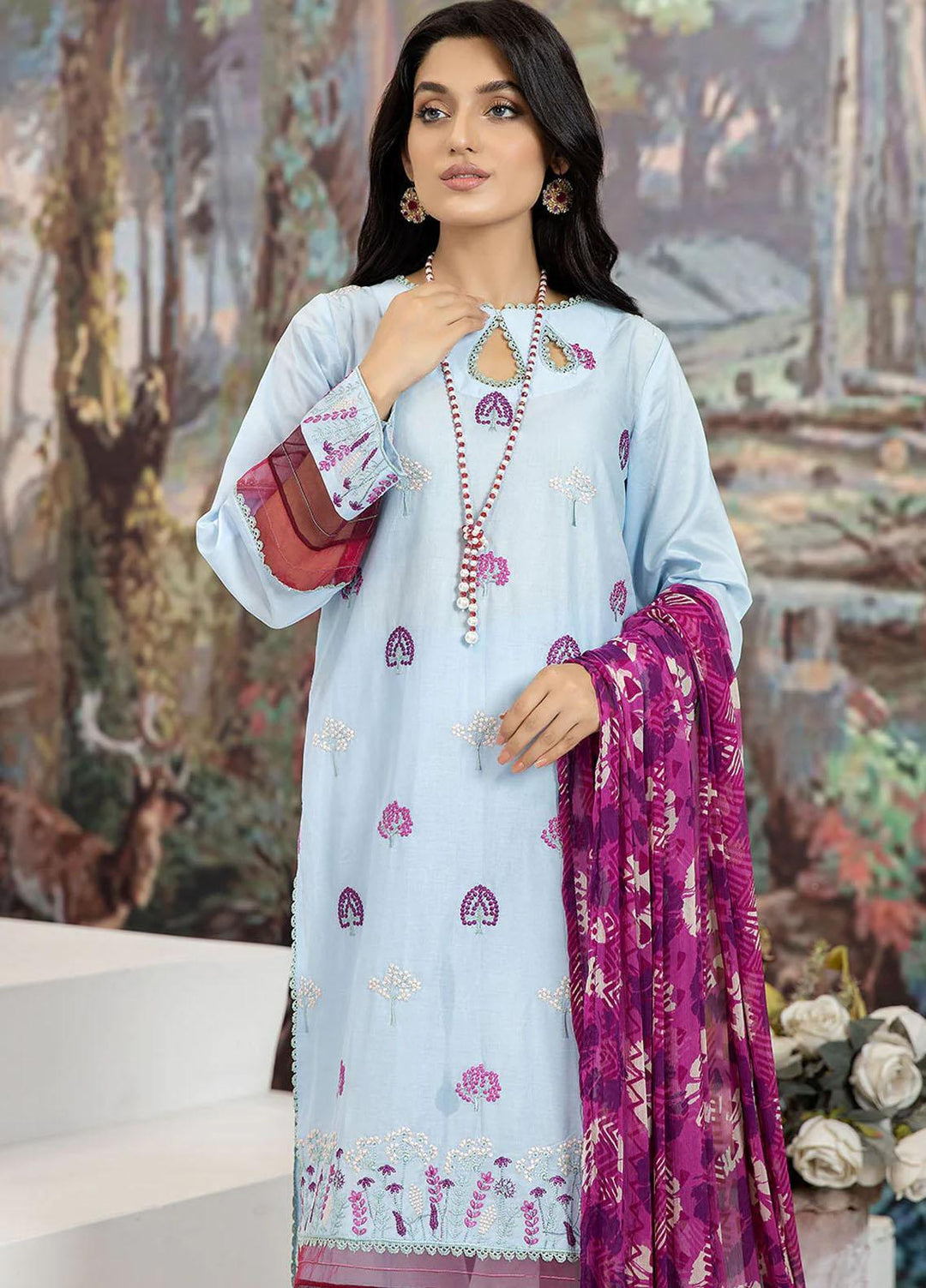 Etsy By Safwa Embroidered Lawn Suits Unstitched 3 Piece SW23E SEC-50 - Summer Collection