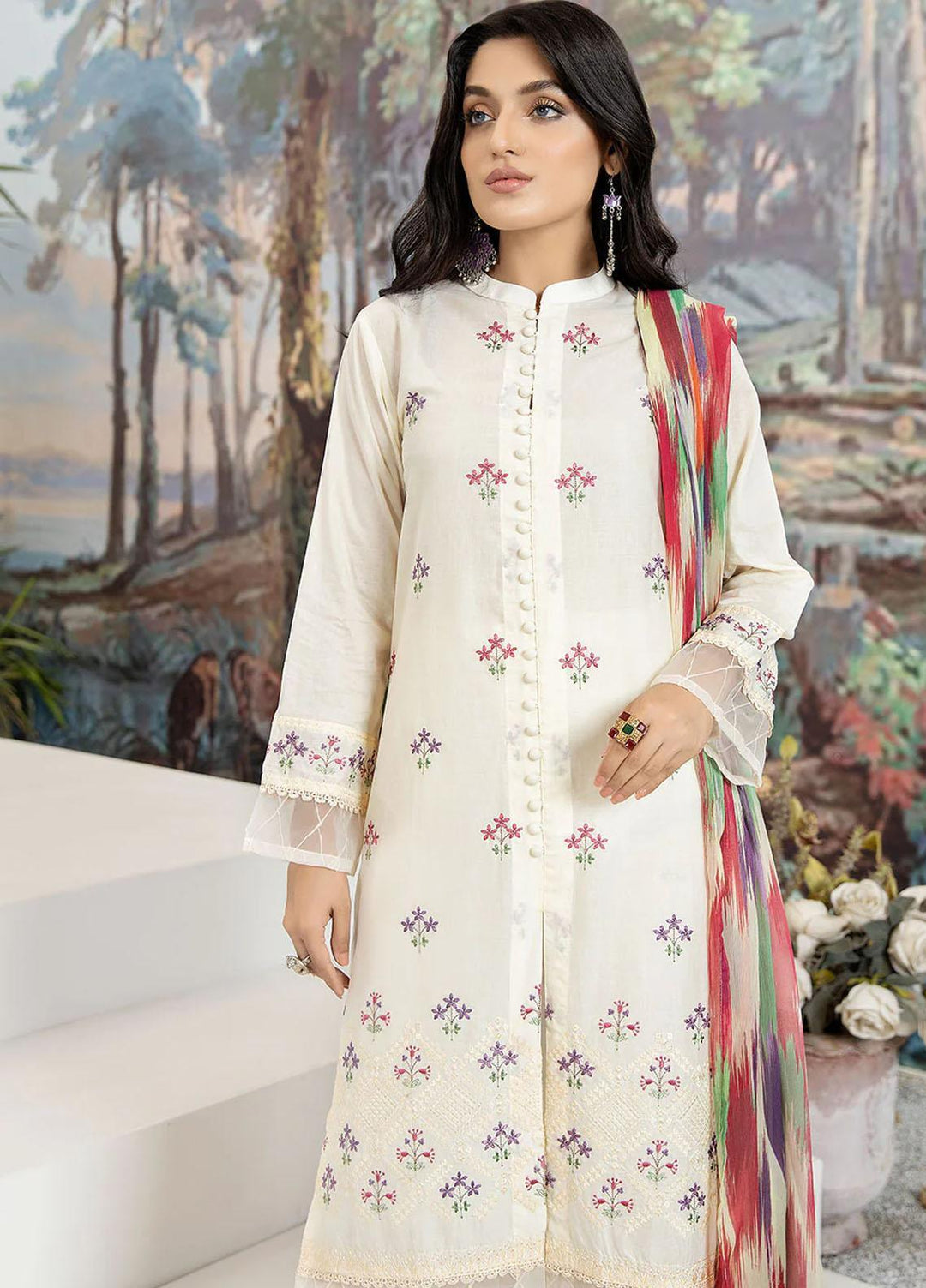 Etsy By Safwa Embroidered Lawn Suits Unstitched 3 Piece SW23E SEC-51 - Summer Collection