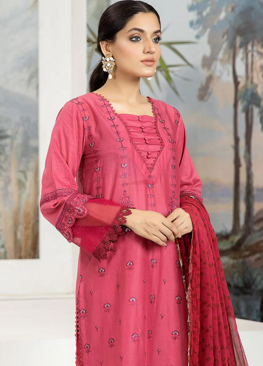 Etsy By Safwa Embroidered Lawn Suits Unstitched 3 Piece SW23E SEC-58 - Summer Collection