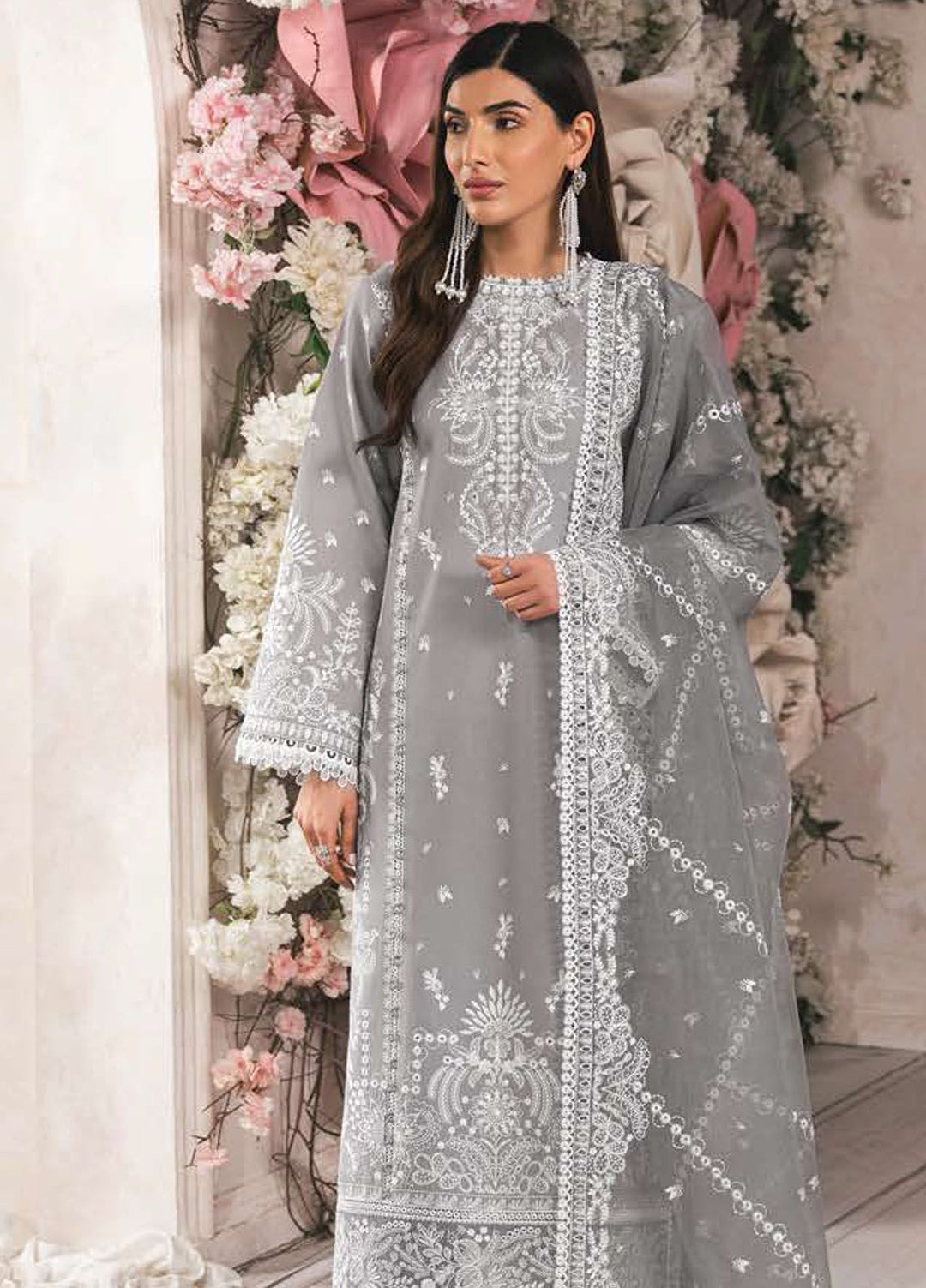 Eudora By Ayzel Embroidered Lawn Suits Unstitched 3 Piece AAF24E D-01 Arana - Luxury Summer Collection