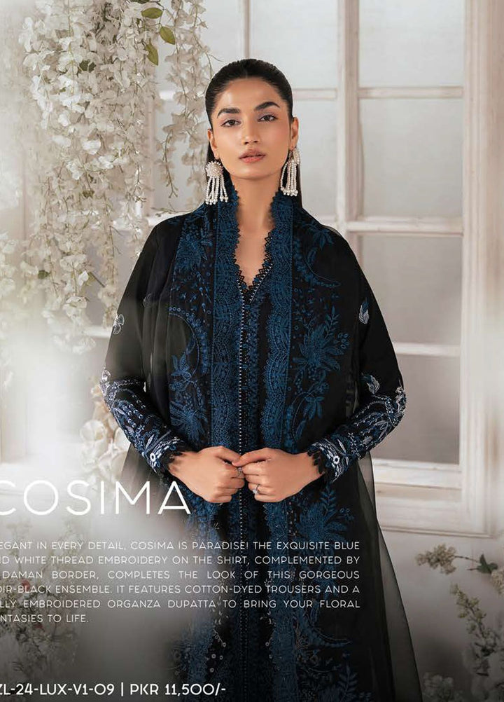 Eudora By Ayzel Embroidered Lawn Suits Unstitched 3 Piece AAF24E D-09 Cosima - Luxury Summer Collection