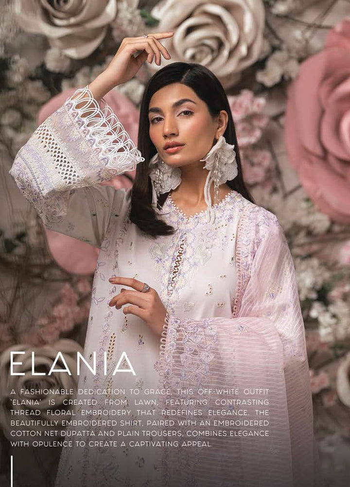 Eudora By Ayzel Embroidered Lawn Suits Unstitched 3 Piece AAF24E D-10 Elania - Luxury Summer Collection