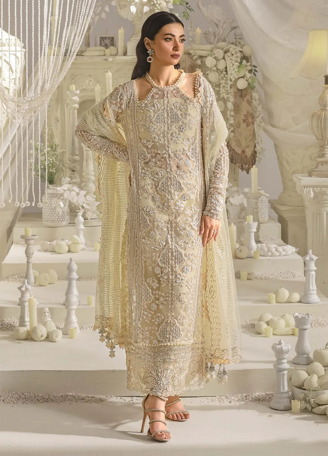 Evara By Elaf Embroidered Net Suit Unstitched 3 Piece EF24EF EFE-01 Aura - Formal Collection