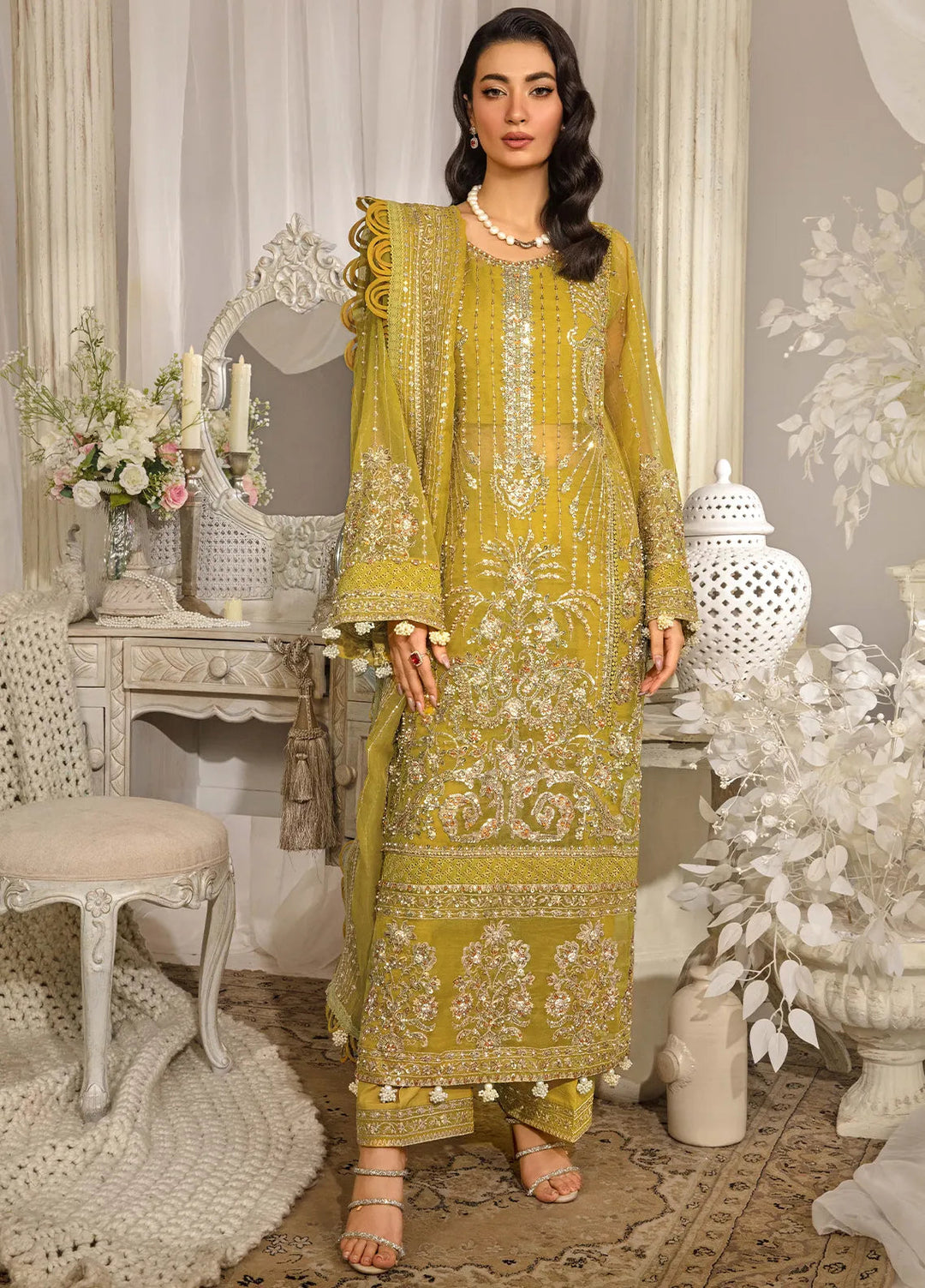 Evara By Elaf Embroidered Organza Suit Unstitched 3 Piece EF24EF EFE-03 Sunlit - Formal Collection