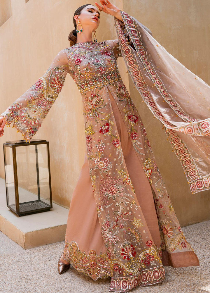 Evara By Elaf Embroidered Organza Suits Unstitched 4 Piece EF23EV EEB-01 Fez - Wedding Collection