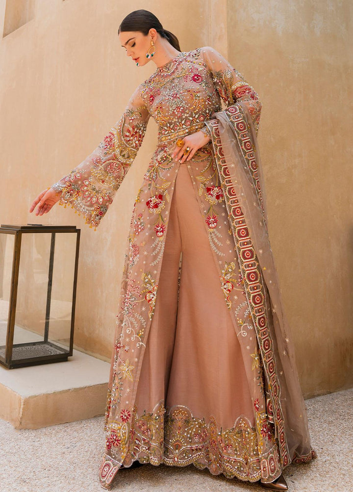 Evara By Elaf Embroidered Organza Suits Unstitched 4 Piece EF23EV EEB-01 Fez - Wedding Collection
