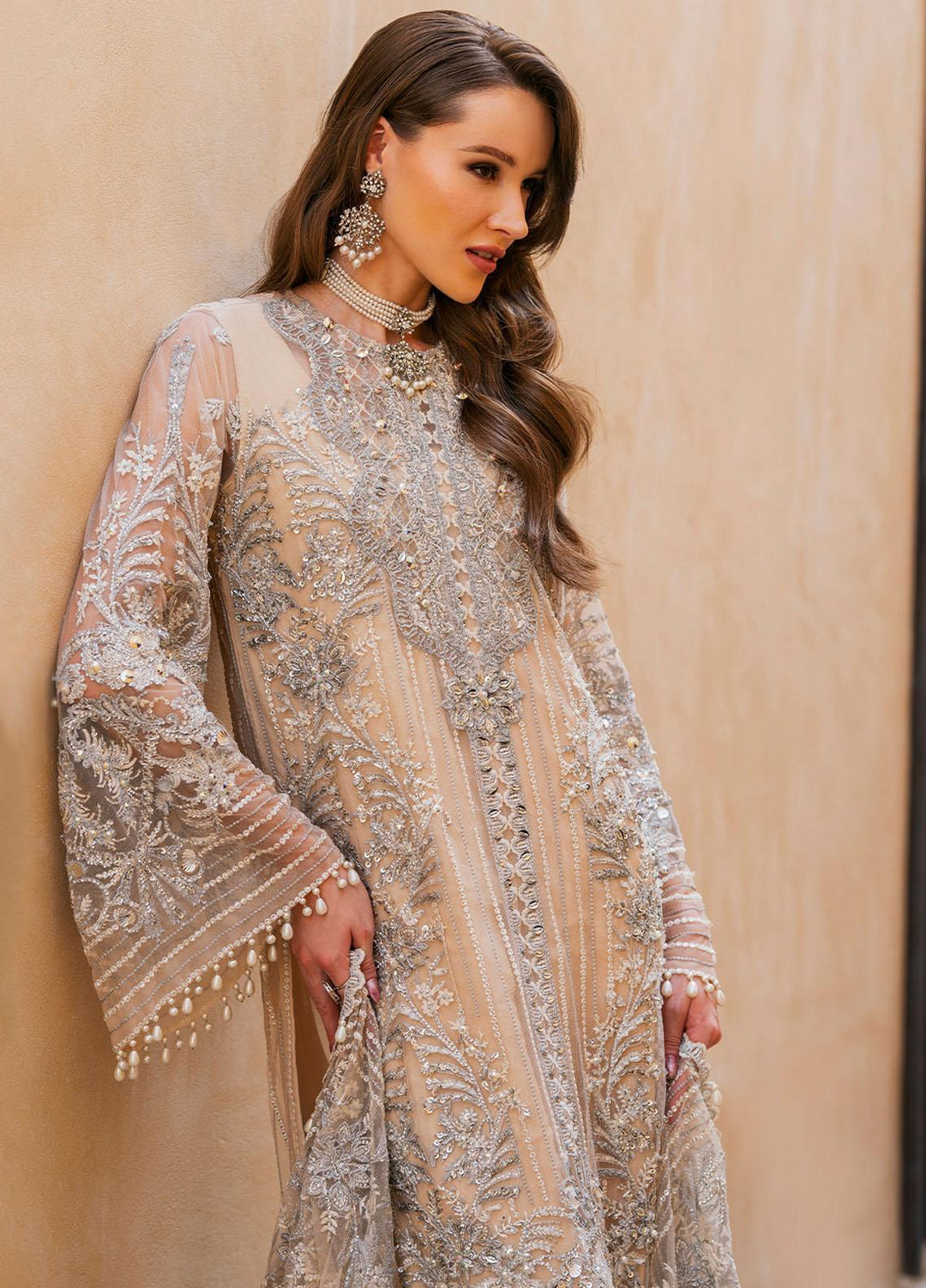 Evara By Elaf Embroidered Net Suits Unstitched 4 Piece EF23EV EEB-03 Zayna - Wedding Collection