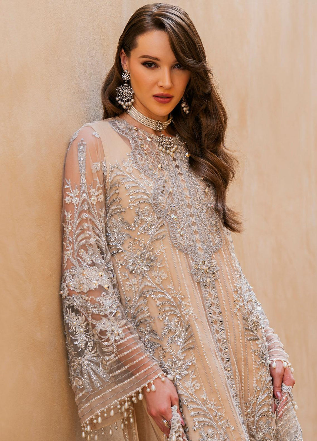 Evara By Elaf Embroidered Net Suits Unstitched 4 Piece EF23EV EEB-03 Zayna - Wedding Collection