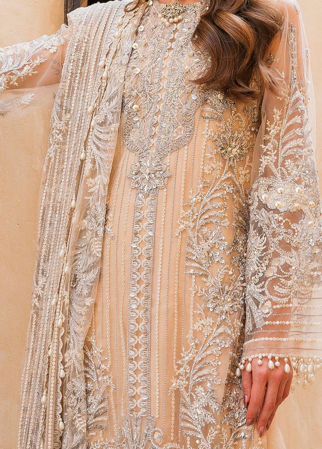 Evara By Elaf Embroidered Net Suits Unstitched 4 Piece EF23EV EEB-03 Zayna - Wedding Collection