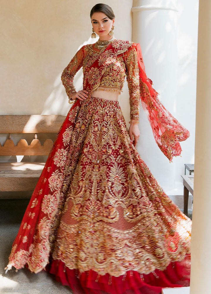 Evara By Elaf Embroidered Net Suits Unstitched 3 Piece EF23EV EEB-04 Marhaba - Wedding Collection