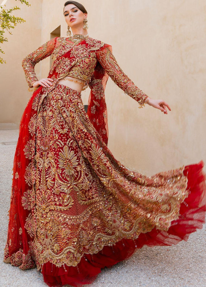 Evara By Elaf Embroidered Net Suits Unstitched 3 Piece EF23EV EEB-04 Marhaba - Wedding Collection