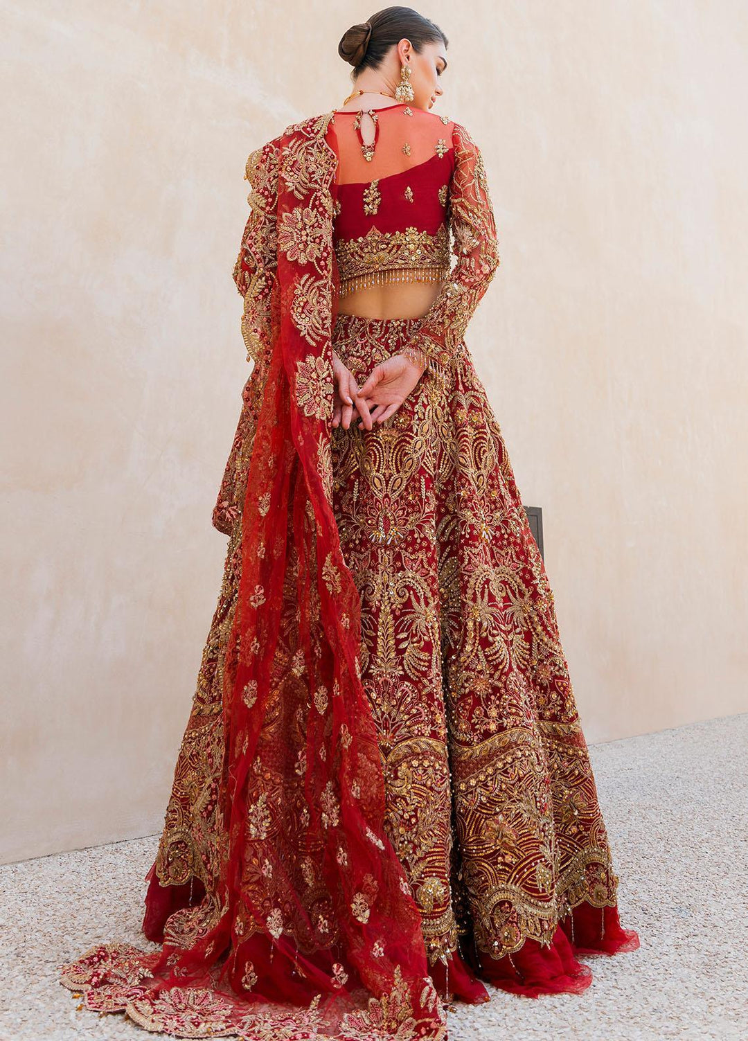 Evara By Elaf Embroidered Net Suits Unstitched 3 Piece EF23EV EEB-04 Marhaba - Wedding Collection