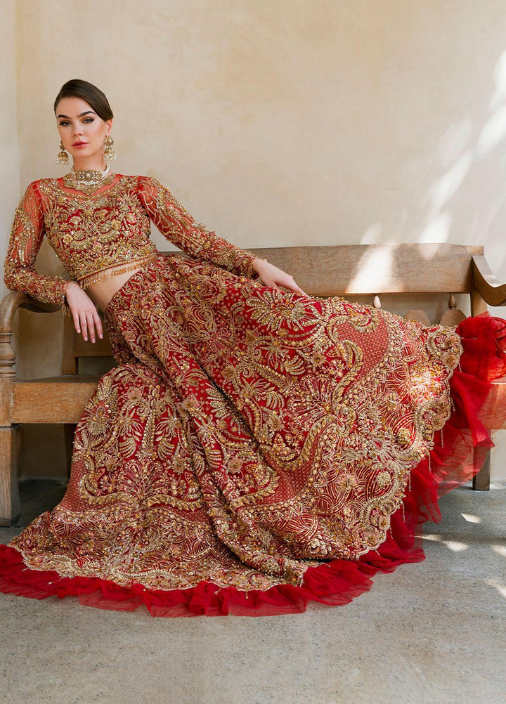 Evara By Elaf Embroidered Net Suits Unstitched 3 Piece EF23EV EEB-04 Marhaba - Wedding Collection