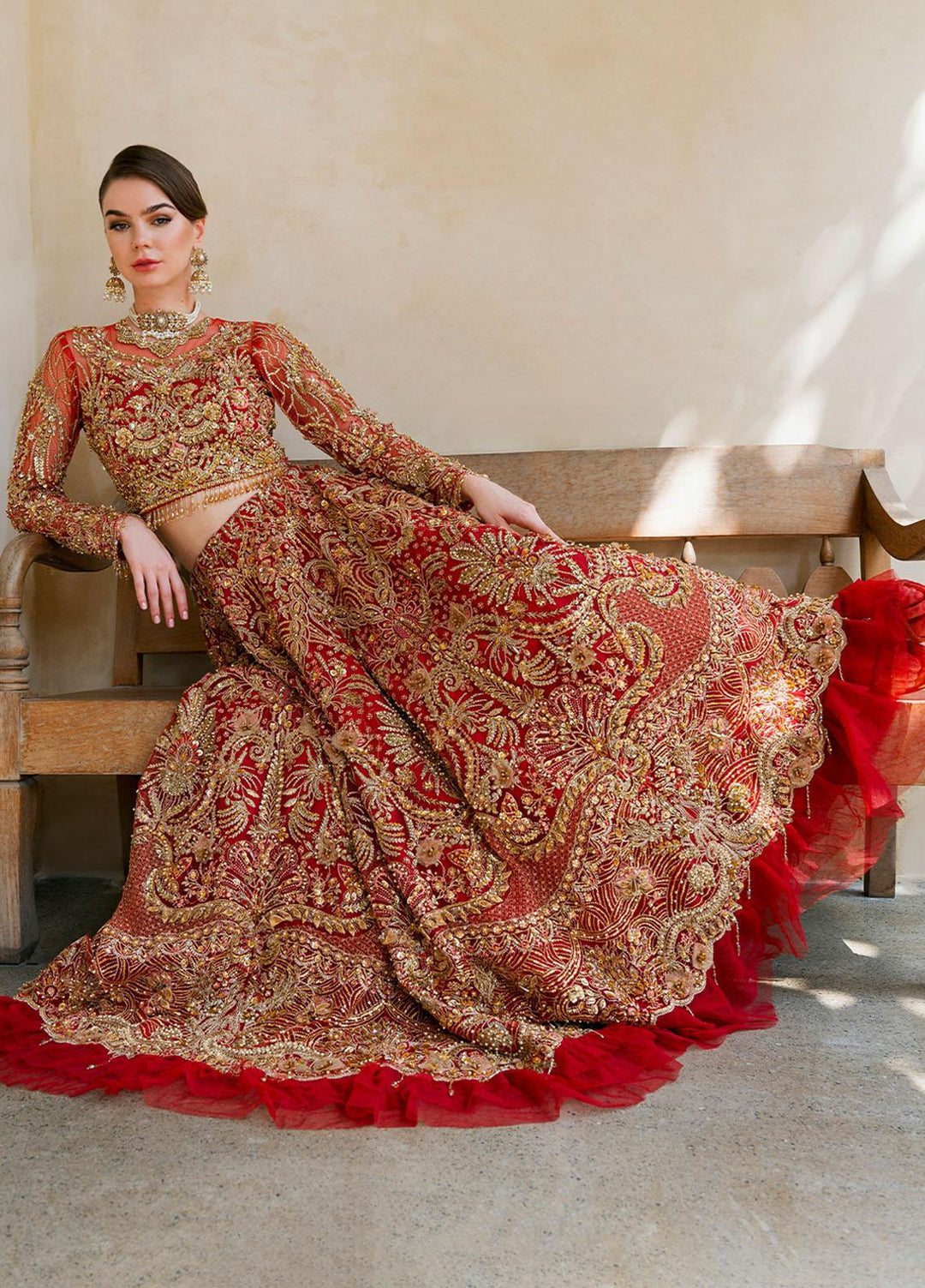 Evara By Elaf Embroidered Net Suits Unstitched 3 Piece EF23EV EEB-04 Marhaba - Wedding Collection