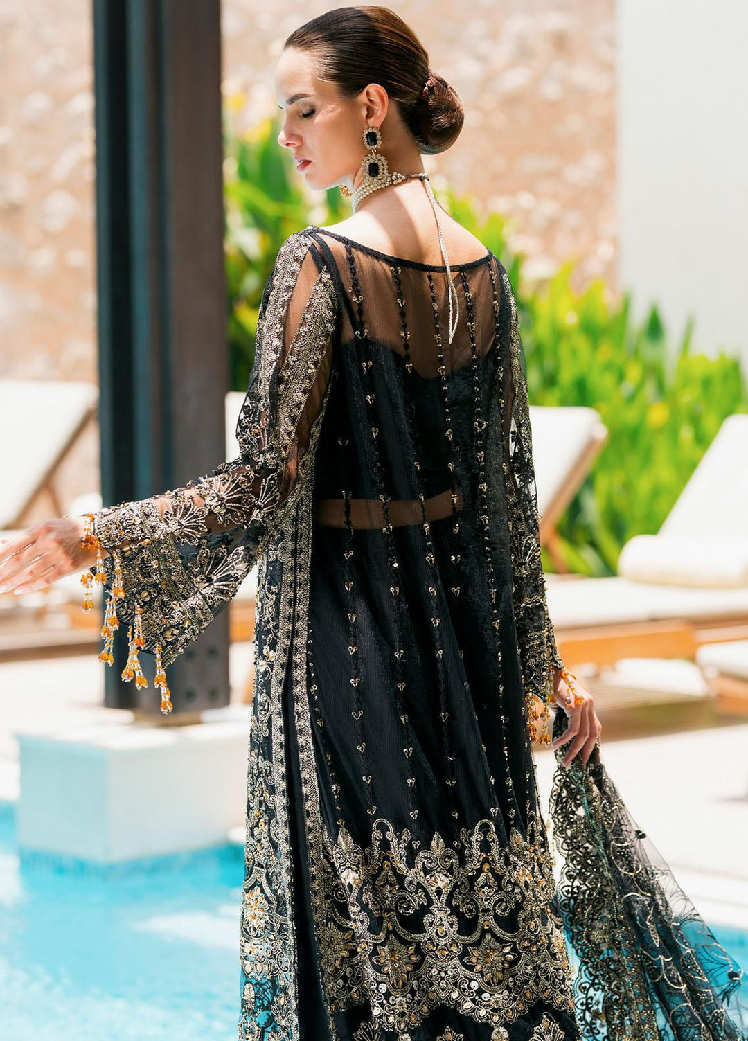 Evara By Elaf Embroidered Net Suits Unstitched 4 Piece EF23EV EEB-06 Zafir - Wedding Collection