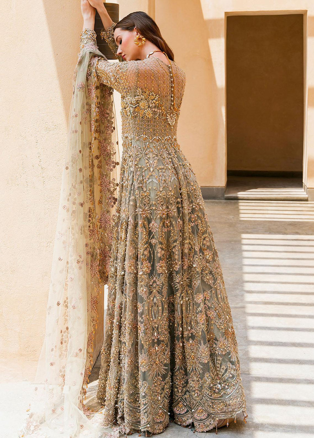 Evara By Elaf Embroidered Net Suits Unstitched 3 Piece EF23EV EEB-08 Rania - Wedding Collection