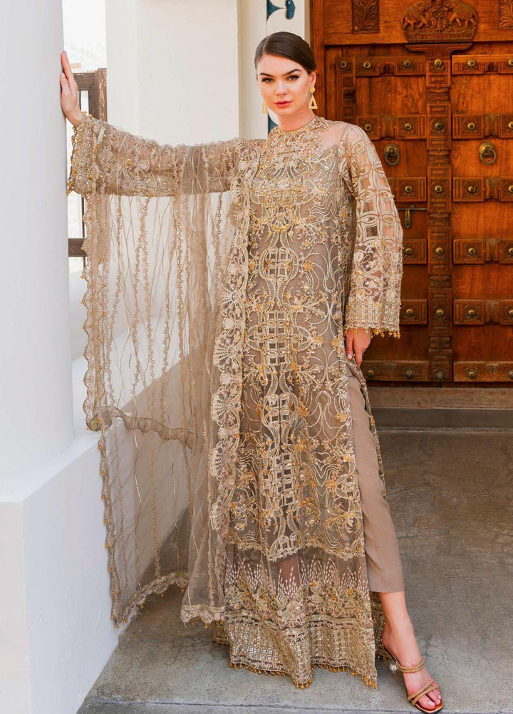 Evara By Elaf Embroidered Net Suits Unstitched 4 Piece EF23EV-2 EEW-02 SOUK - Wedding Collection