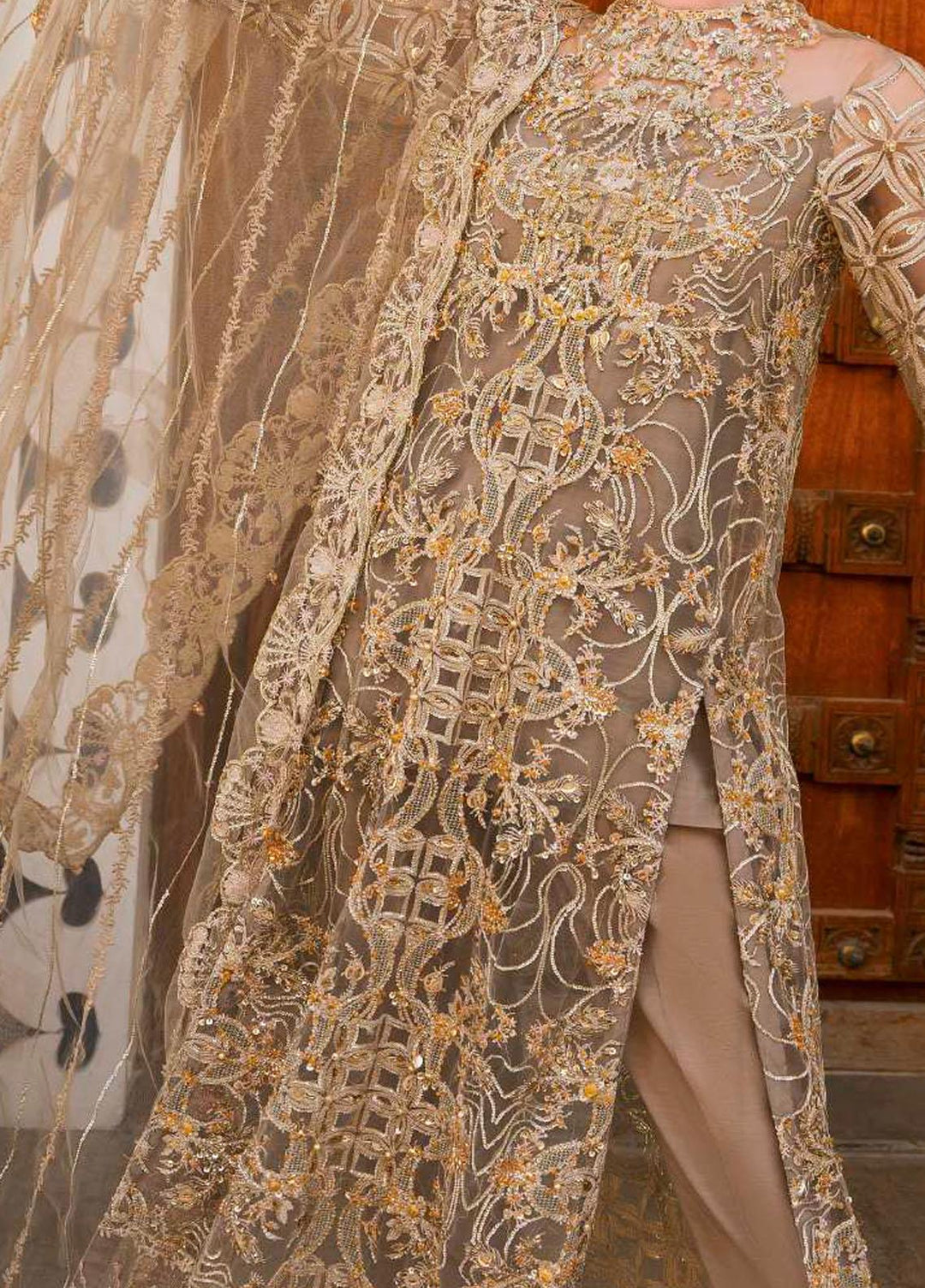 Evara By Elaf Embroidered Net Suits Unstitched 4 Piece EF23EV-2 EEW-02 SOUK - Wedding Collection