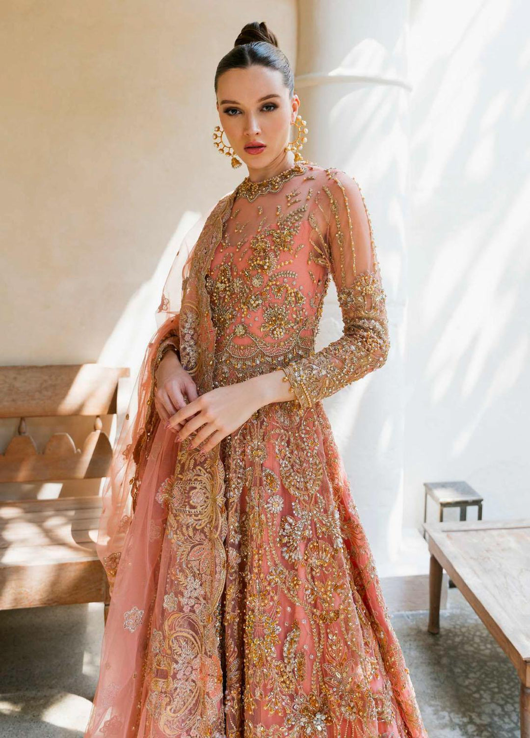 Evara By Elaf Embroidered Net Suits Unstitched 3 Piece EF23EV-2 EEW-03 LAYLA - Wedding Collection