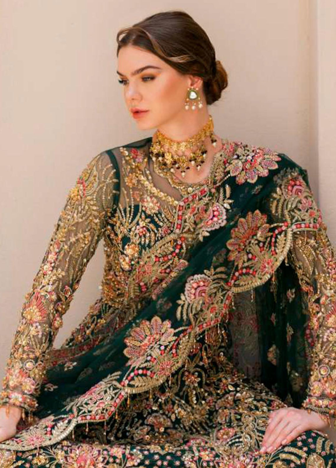 Evara By Elaf Embroidered Net Suits Unstitched 3 Piece EF23EV-2 EEW-04 MIRAGE - Wedding Collection