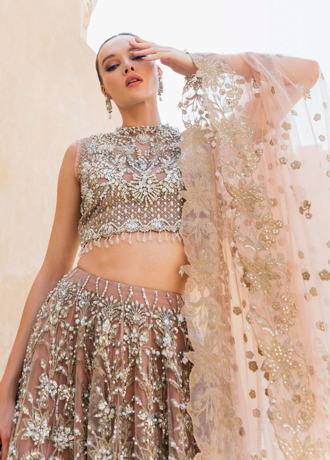 Evara By Elaf Embroidered Net Suits Unstitched 3 Piece EF23EV-2 EEW-05 JASMINE - Wedding Collection