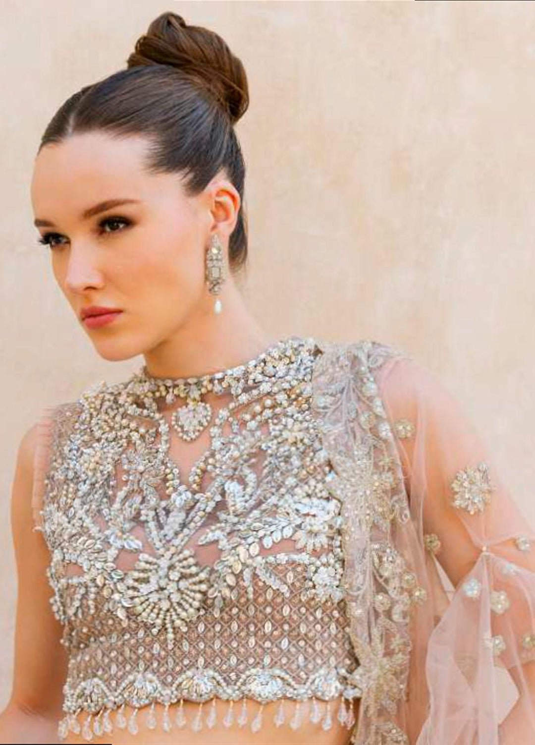 Evara By Elaf Embroidered Net Suits Unstitched 3 Piece EF23EV-2 EEW-05 JASMINE - Wedding Collection