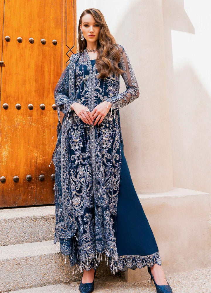 Evara By Elaf Embroidered Net Suits Unstitched 4 Piece EF23EV-2 EEW-06 AZALEA - Wedding Collection