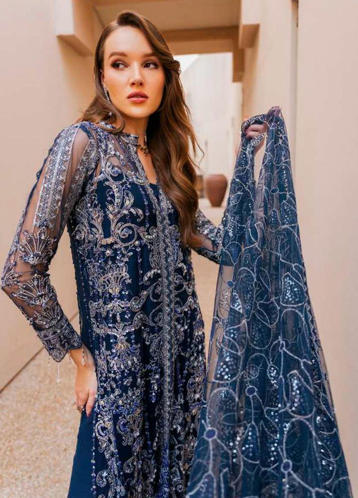 Evara By Elaf Embroidered Net Suits Unstitched 4 Piece EF23EV-2 EEW-06 AZALEA - Wedding Collection