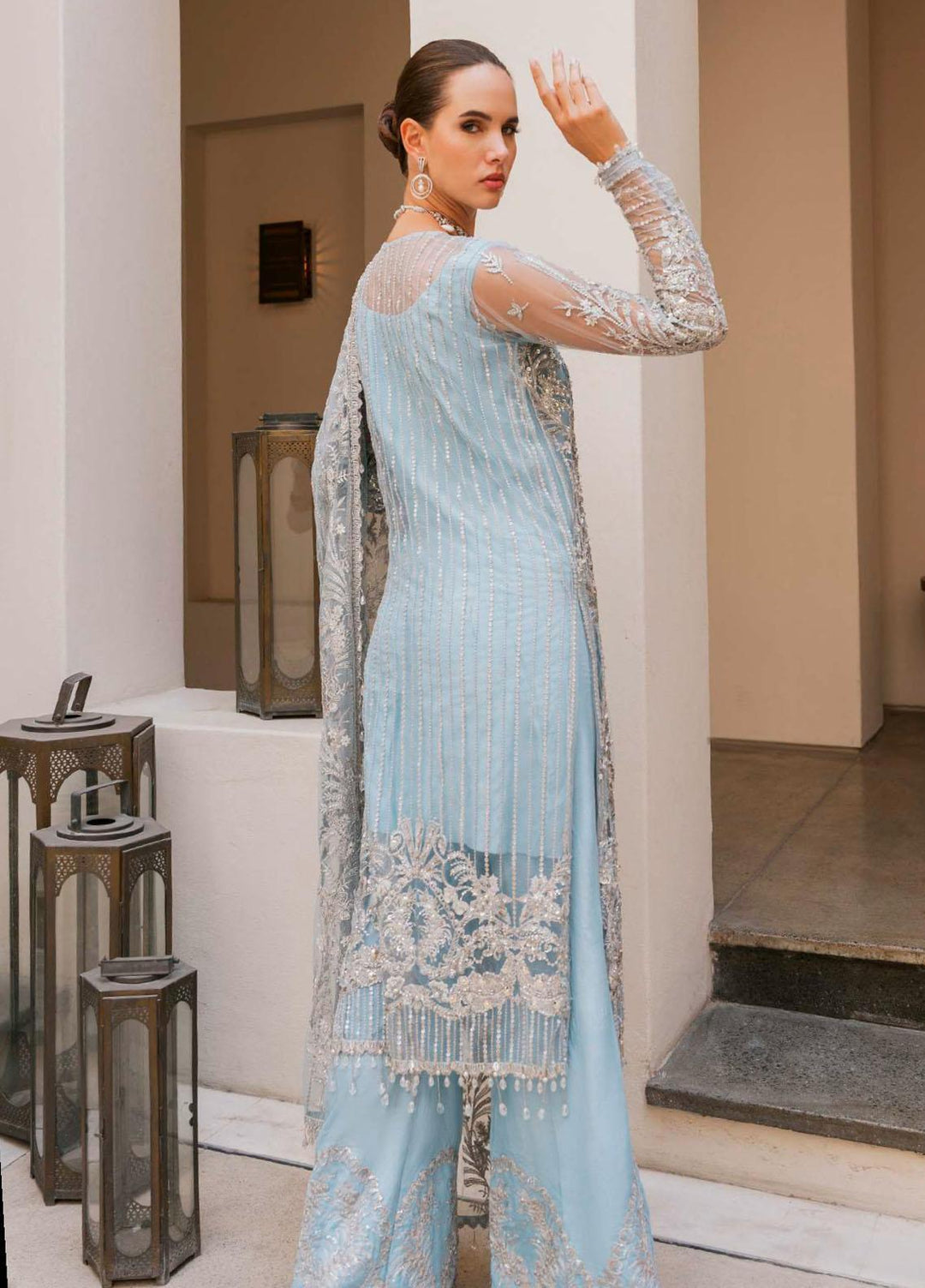 Evara By Elaf Embroidered Net Suits Unstitched 4 Piece EF23EV-2 EEW-07 ZARA - Wedding Collection