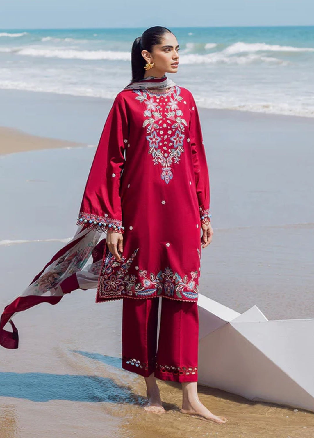 Everyday by Sadaf Fawad Khan Embroidered Lawn Suits Unstitched 3 Piece SDF25EV Floral Paisely - Summer Collection