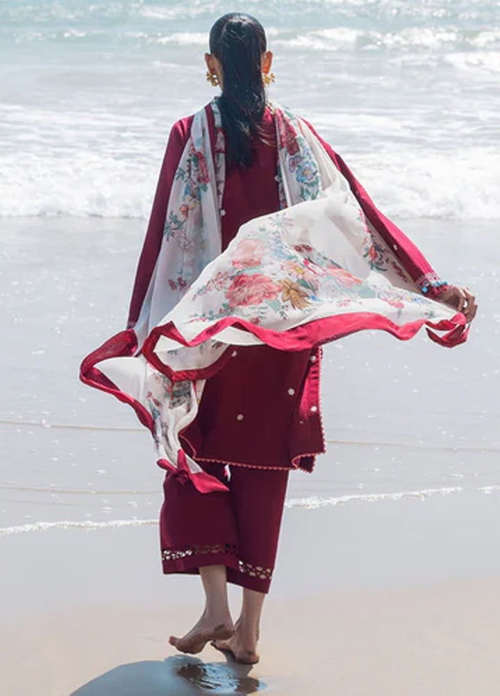 Everyday by Sadaf Fawad Khan Embroidered Lawn Suits Unstitched 3 Piece SDF25EV Floral Paisely - Summer Collection