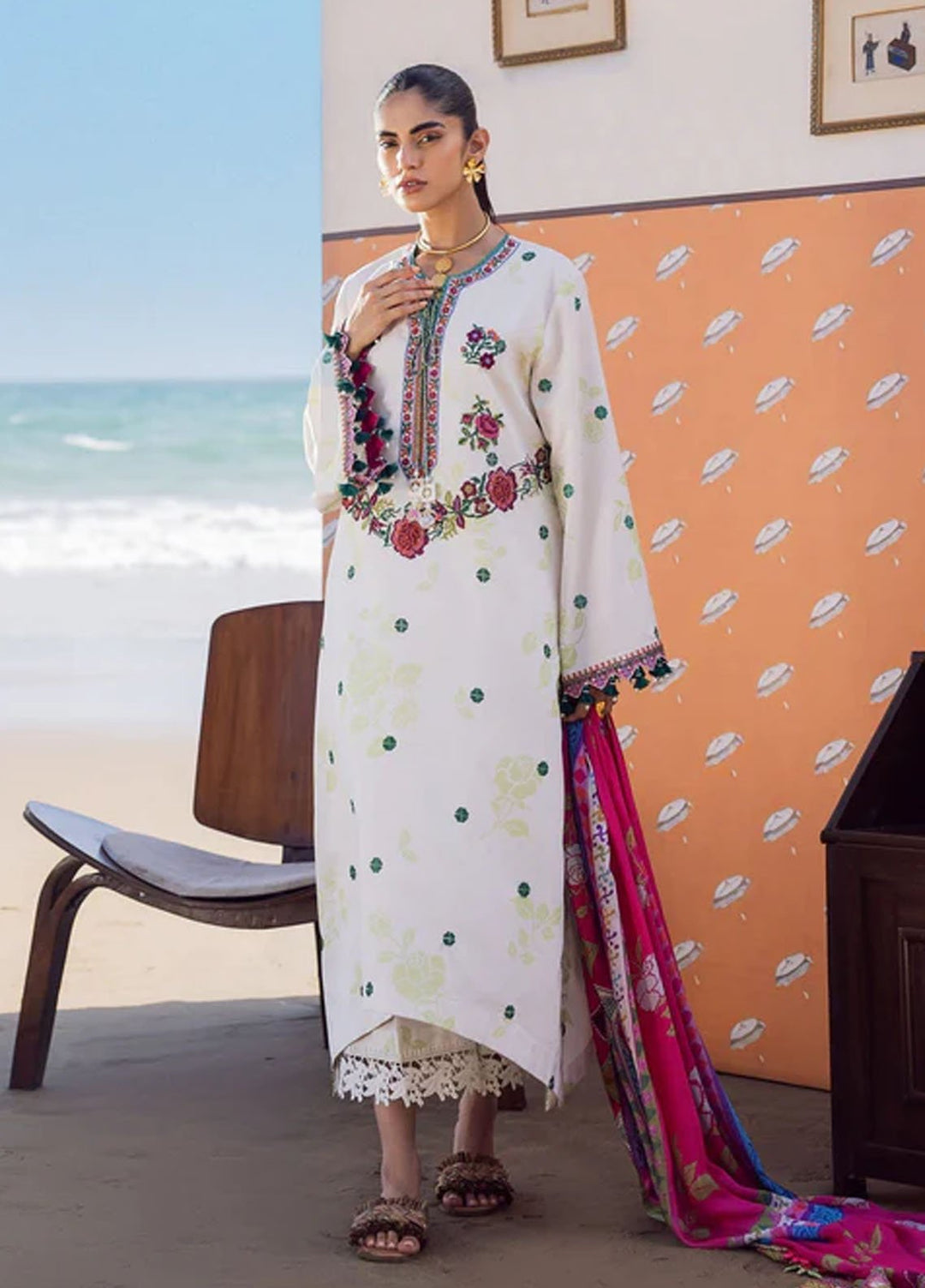 Everyday by Sadaf Fawad Khan Embroidered Lawn Suits Unstitched 3 Piece SDF25EV Rosa - Summer Collection