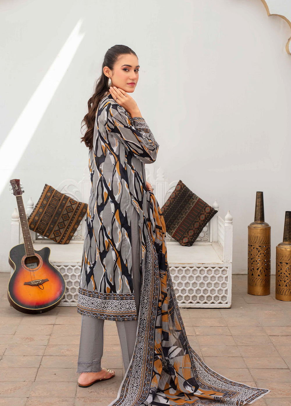 Fabiha by Feroza Digital Printed Lawn Suits Unstitched 3 Piece FZ25FDP D-6 - Summer Collection