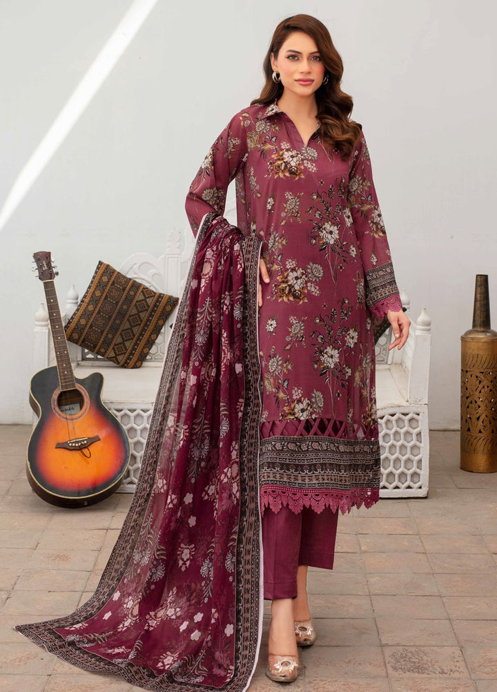Fabiha by Feroza Digital Printed Lawn Suits Unstitched 3 Piece FZ25FDP D-7 - Summer Collection