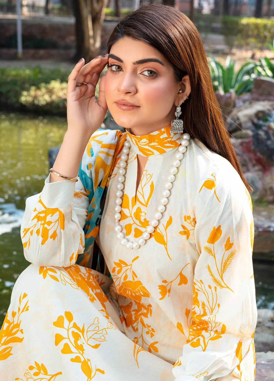 Fabiha by Feroza Printed Lawn Suits Unstitched 3 Piece FZ25FB D-01 - Summer Collection