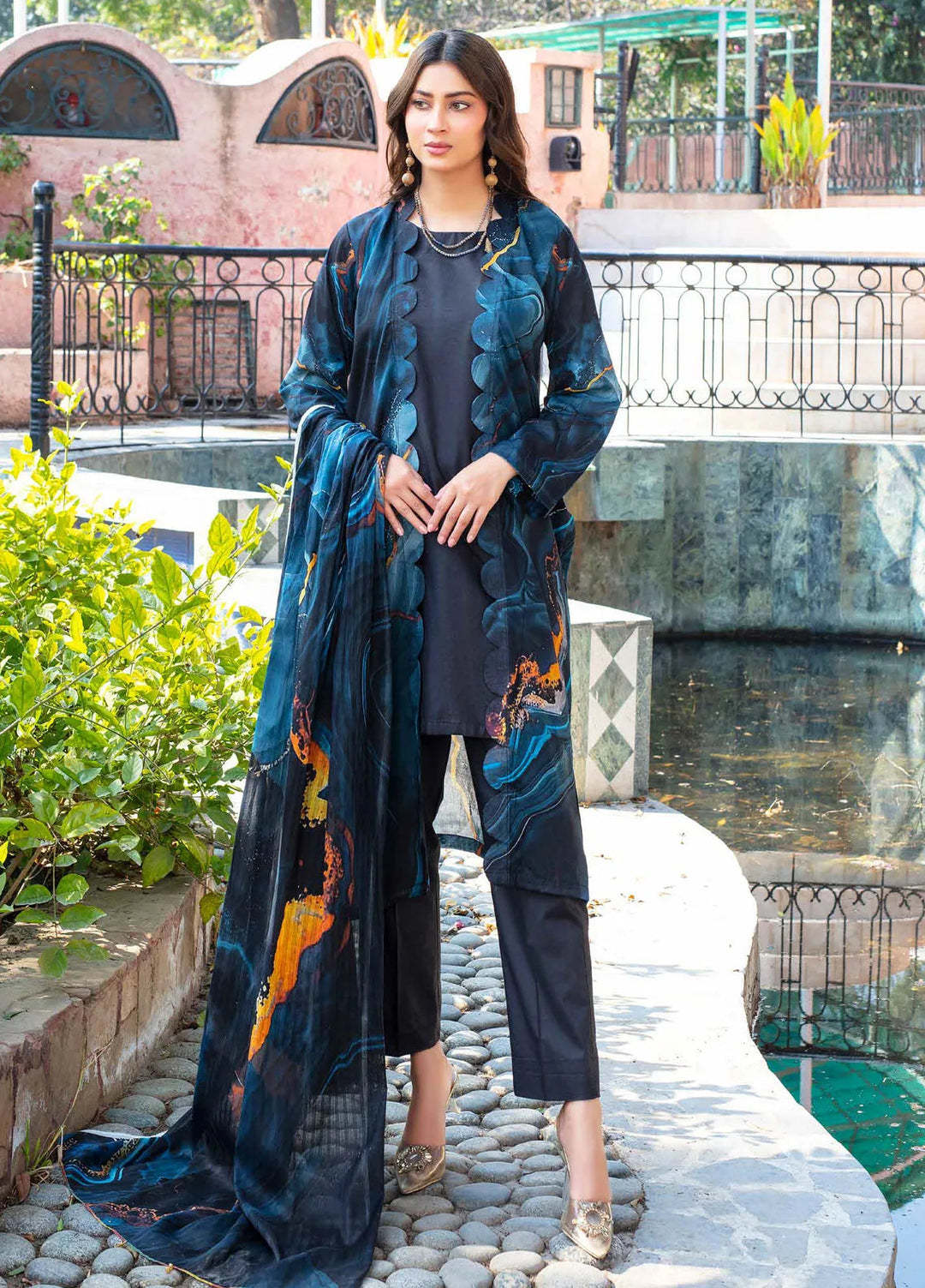 Fabiha by Feroza Printed Lawn Suits Unstitched 3 Piece FZ25FB D-04 - Summer Collection