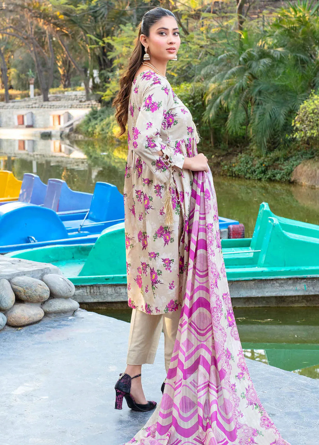Fabiha by Feroza Printed Lawn Suits Unstitched 3 Piece FZ25FB D-05 - Summer Collection
