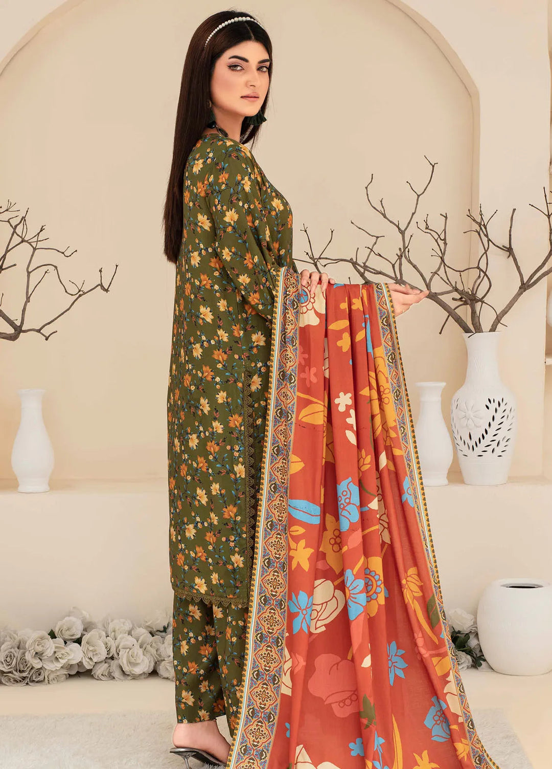 Fabiha By Feroza Printed Linen Suit Unstitched 3 Piece FZ24F D-02 - Summer Collection