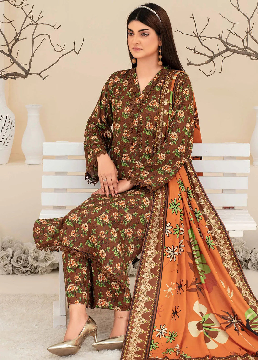 Fabiha By Feroza Printed Linen Suit Unstitched 3 Piece FZ24F D-04 - Summer Collection