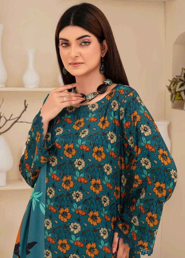 Fabiha By Feroza Printed Linen Suit Unstitched 3 Piece FZ24F D-07 - Summer Collection