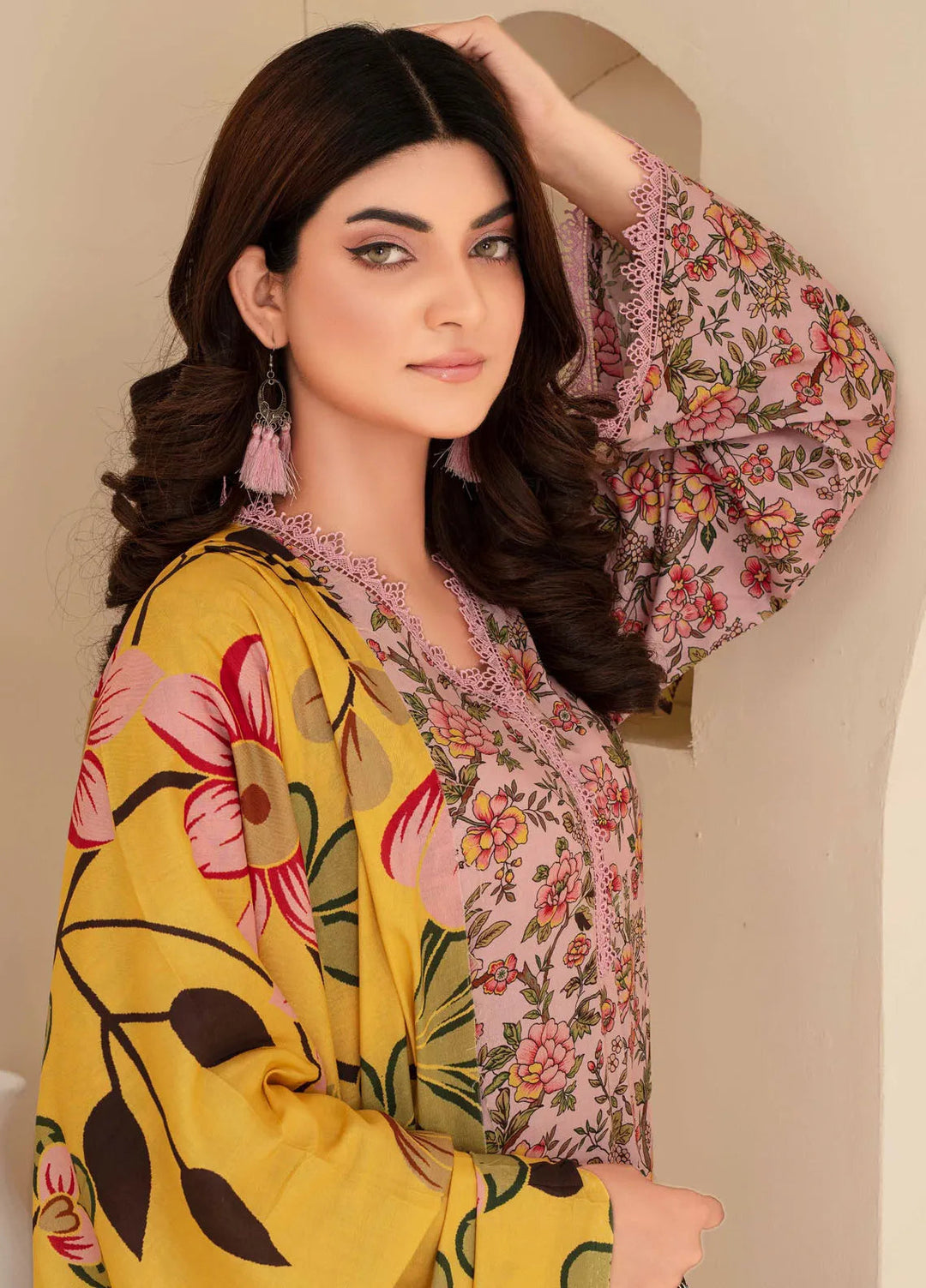 Fabiha By Feroza Printed Linen Suit Unstitched 3 Piece FZ24F D-08 - Summer Collection