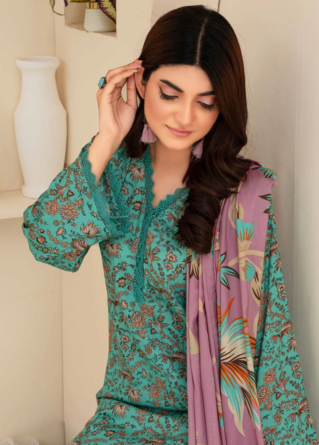 Fabiha By Feroza Printed Linen Suit Unstitched 3 Piece FZ24F D-09 - Summer Collection
