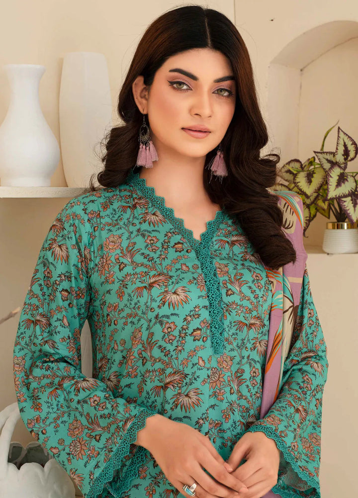 Fabiha By Feroza Printed Linen Suit Unstitched 3 Piece FZ24F D-09 - Summer Collection